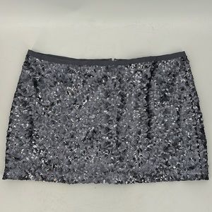 London Jean mini skirt size 14 sequin silver